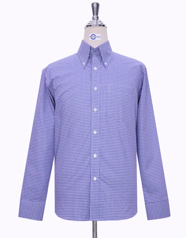 Button Down Shirt - Blue And Pink Small Check Shirt Modshopping Clothing