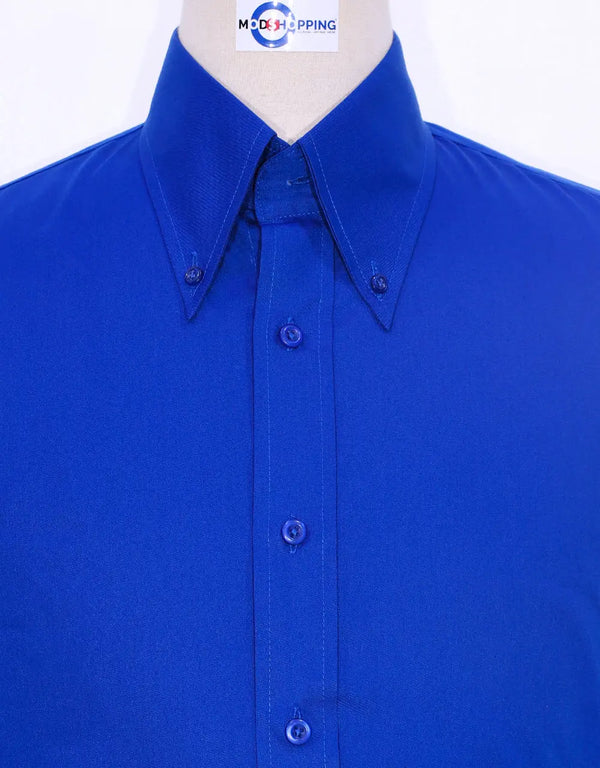 Button Down Shirt - Blue Shirt Modshopping Clothing