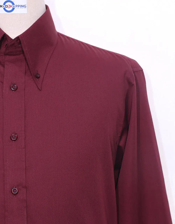 Button Down Shirt | Burgundy Shirt Modshopping Clothing