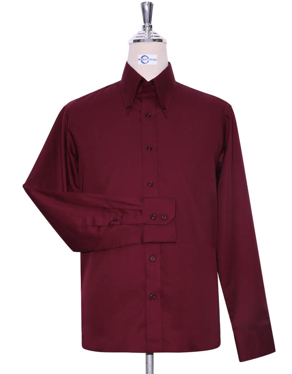 Button Down Shirt | Burgundy Shirt Modshopping Clothing