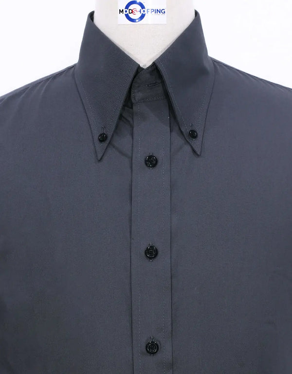 Button Down Shirt - Charcoal Grey Shirt Men's Modshopping Clothing
