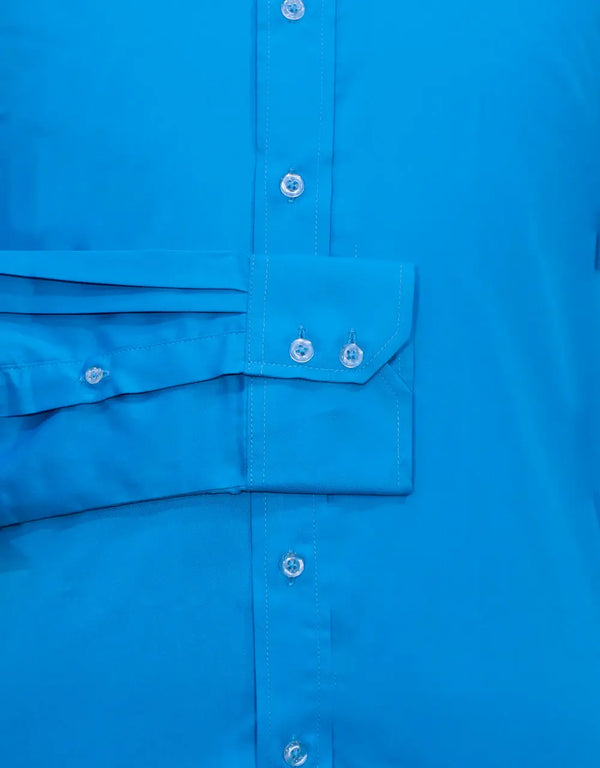 Button Down Shirt - Deep Sky Blue Shirt Modshopping Clothing