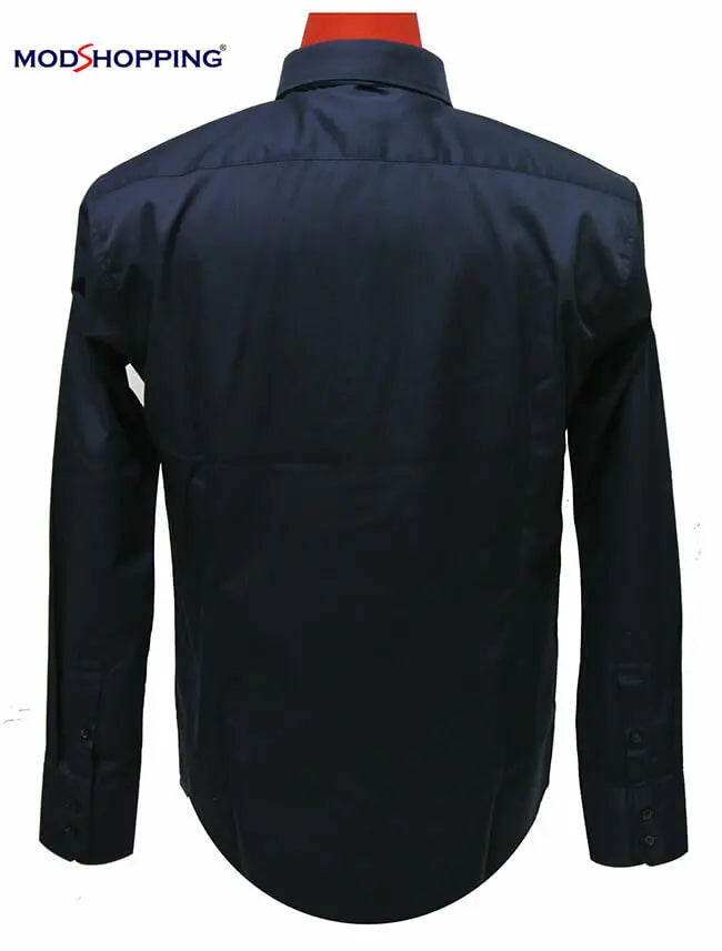 Button Down Shirt | Navy Blue Formal Shirt Modshopping Clothing