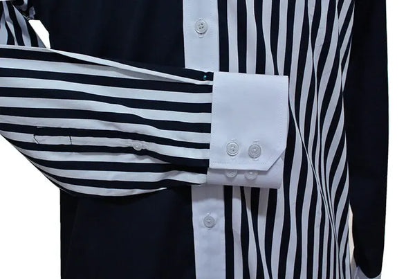 Button Down Shirt - Navy Blue and White Mod Shirt Modshopping Clothing