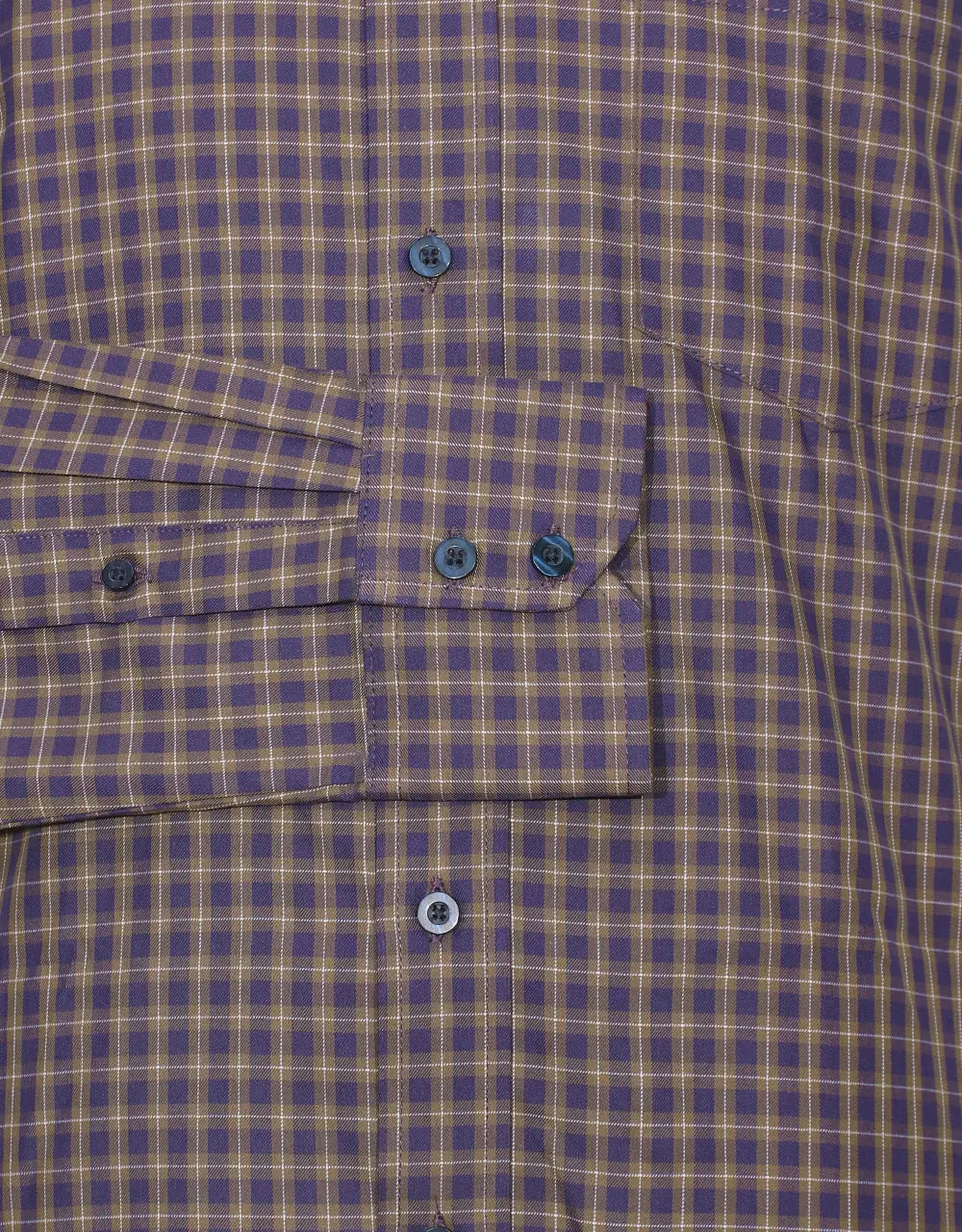 Button Down Shirt - Purple And Khaki Gingham Check Shirt Modshopping Clothing