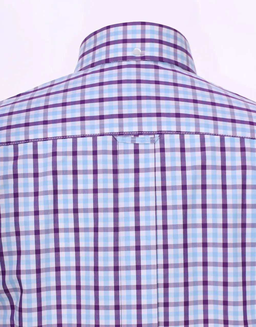 Button Down Shirt - Purple And Light Sky Windowpane Check Shirt Modshopping Clothing