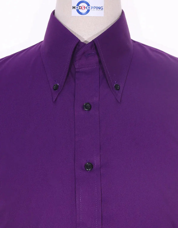 Button Down Shirt - Purple Shirt Modshopping Clothing