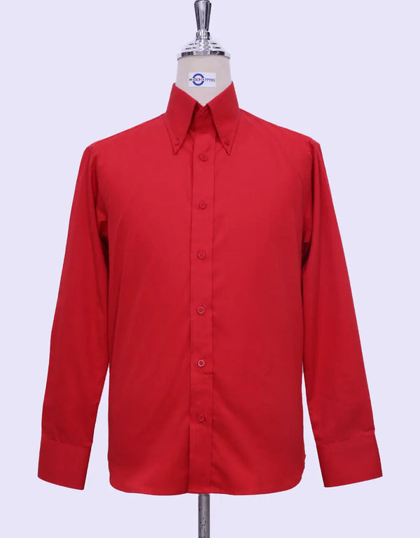 Button Down Shirt - Red Shirt Modshopping Clothing