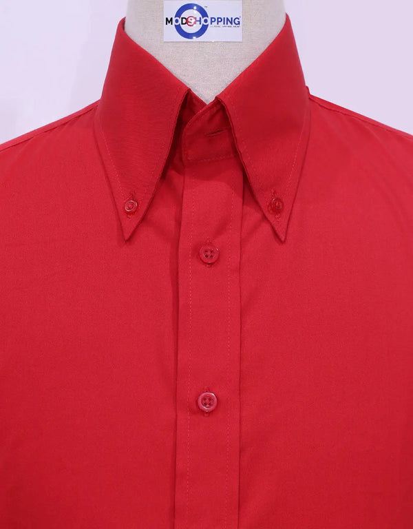 Button Down Shirt - Red Shirt Modshopping Clothing