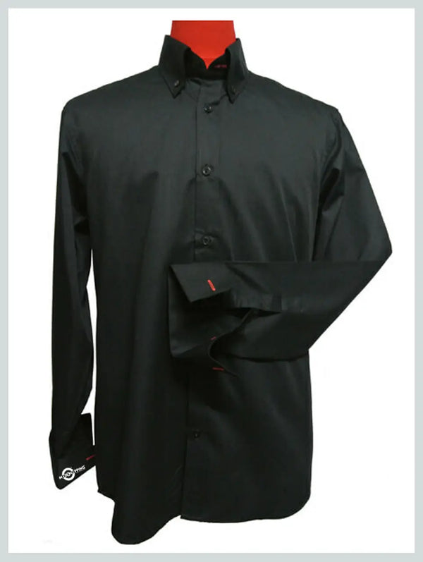 Button Down Shirt - Vintage Black Formal Shirt Modshopping Clothing