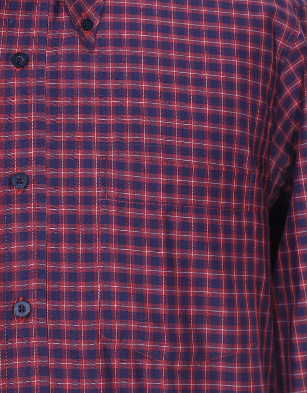 Button Down Shirt Red And Navy Gingham Check Shirt Modshopping Clothing