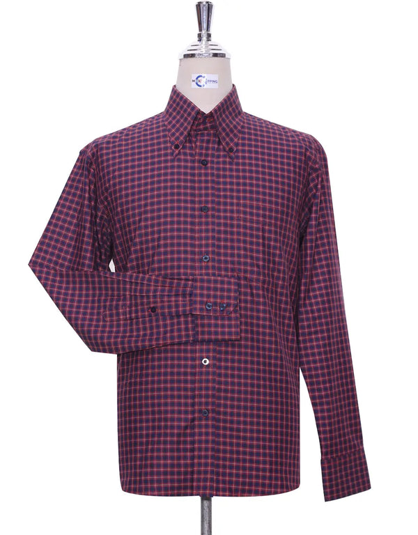 Button Down Shirt Red And Navy Gingham Check Shirt Modshopping Clothing