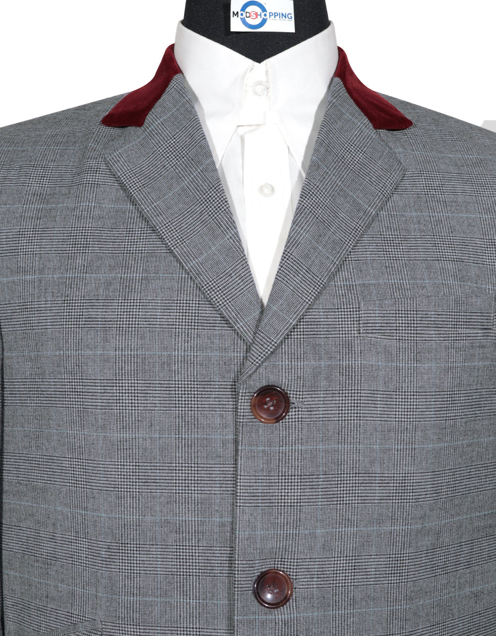 Long Overcoat | Light Grey Prince of Wales Check Tweed Overcoat