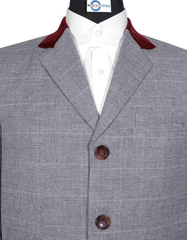 Long Overcoat | Light Grey Prince of Wales Check Tweed Overcoat