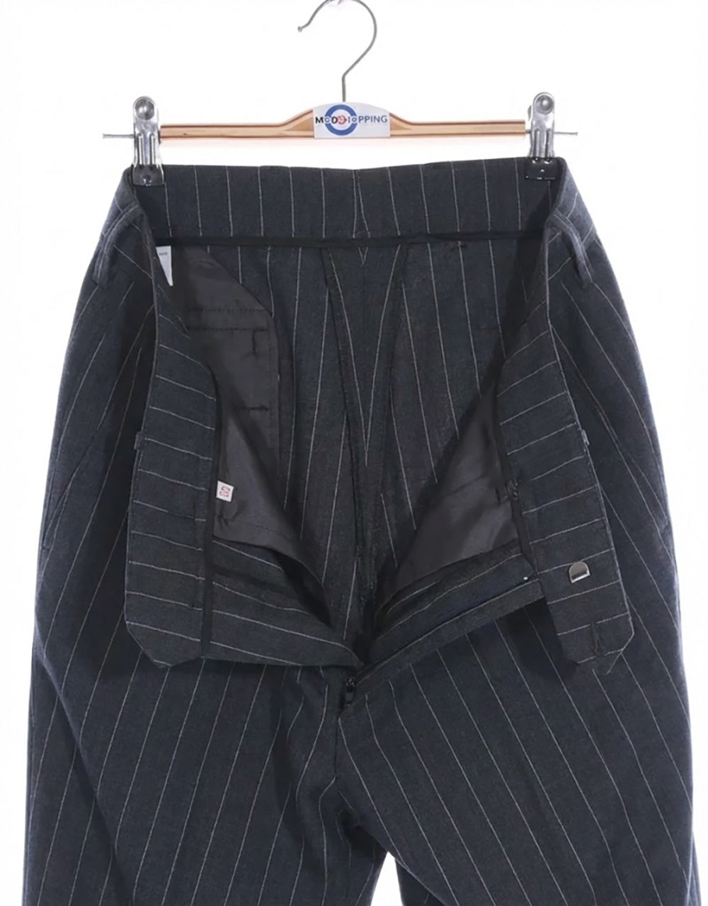 Charcoal Grey Striped Double Breasted Suit