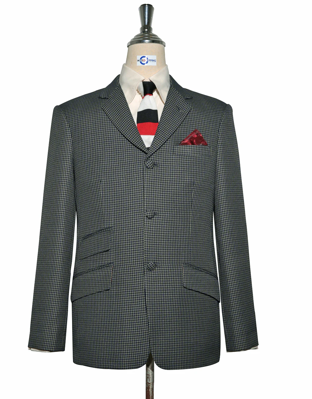 Charcoal Grey Houndstooth Jacket