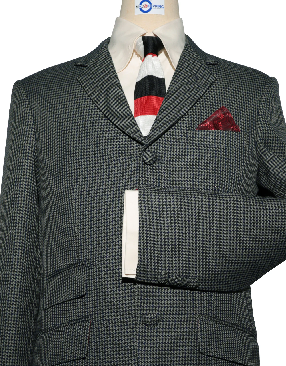 Charcoal Grey Houndstooth Jacket