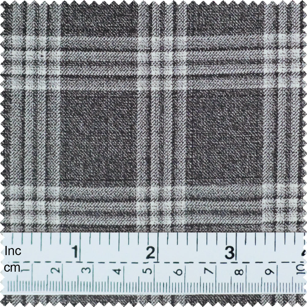 Charcoal Grey and White Tartan Check Fabric
