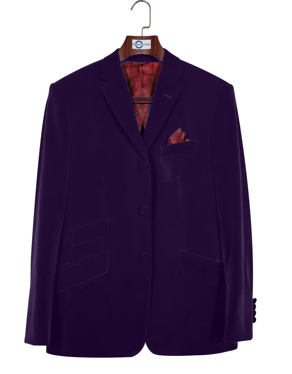 Copy of Copy of Velvet Jacket - 60s Mod Vintage Style Purple Jacket Modshopping Clothing