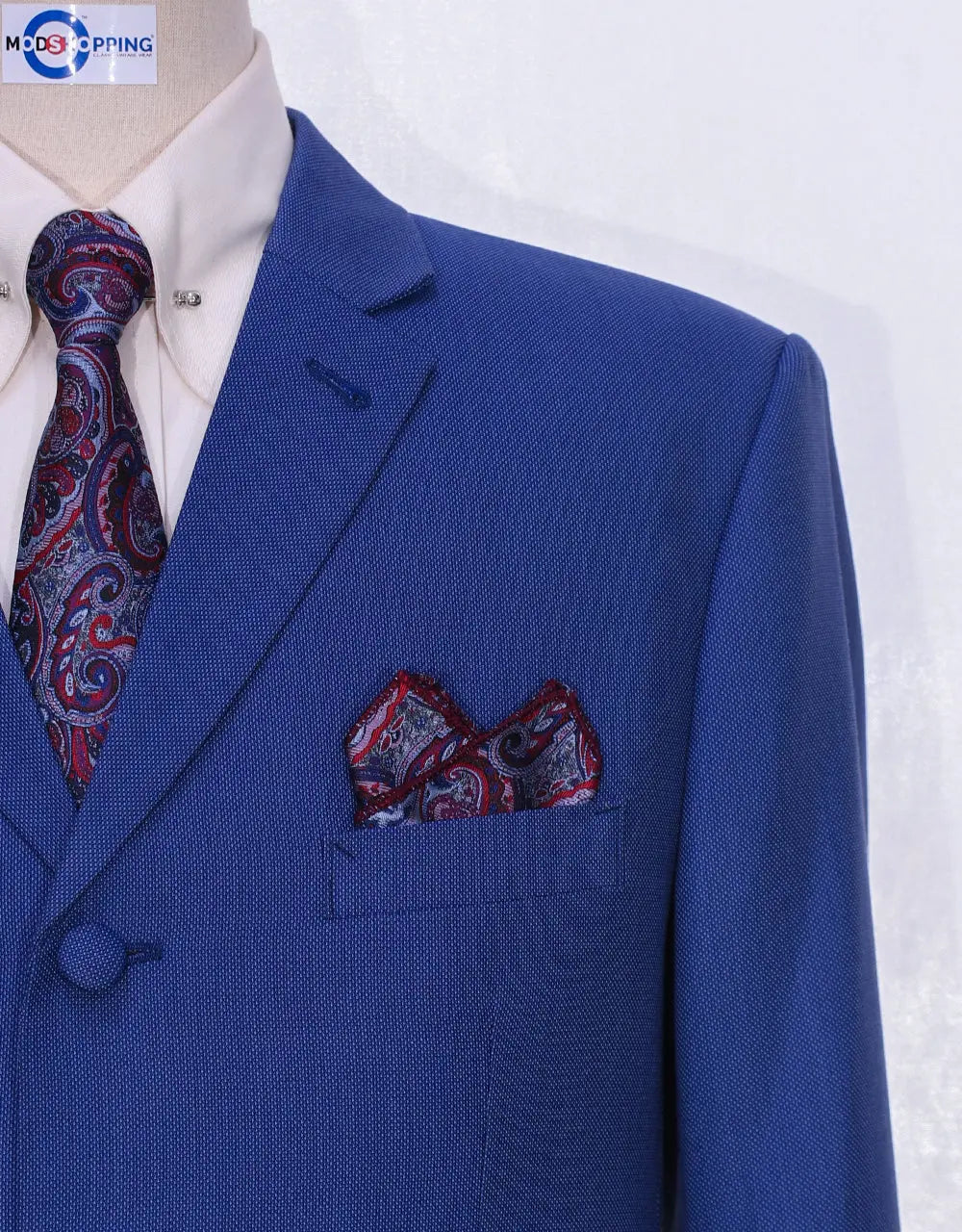 Copy of Deep Navy Blue Birdseye Suit Modshopping Clothing