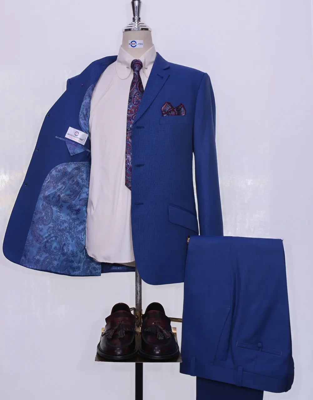 Copy of Deep Navy Blue Birdseye Suit Modshopping Clothing