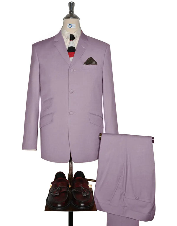 Copy of Mod Suit - 60s Vintage Style Light Purple Suit Modshopping Clothing