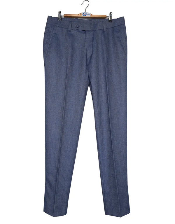 Copy of Mod Suit - Blue Grey Herringbone Tweed Suit 1-2 Pockets Modshopping Clothing