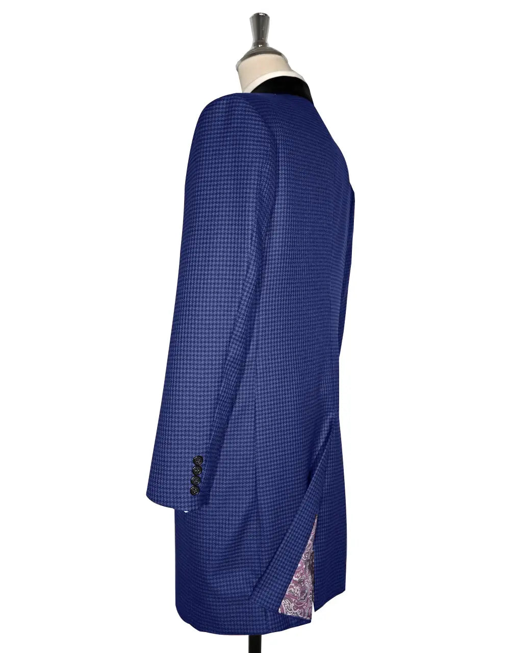 Copy of Over Coat Men's | 60s Mod Winter Blue Houndstooth Coat Modshopping Clothing