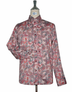 Copy of Paisley Shirt - 60s  Style Paly Pink Paisley Shirt Modshopping Clothing