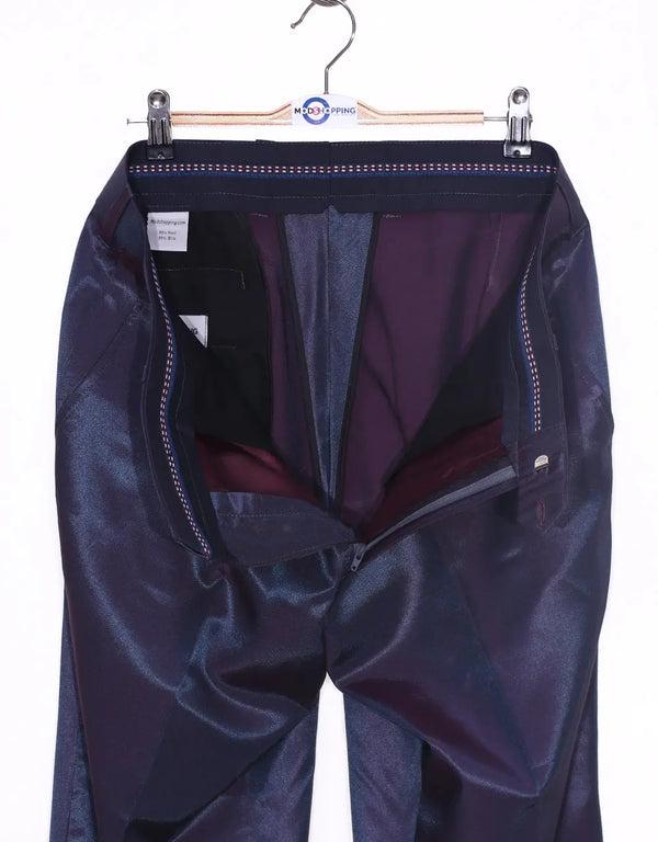 Copy of This Trouser Only - Brown and Purple Two Tone Trouser Size 32 Inside leg 32 Modshopping Clothing