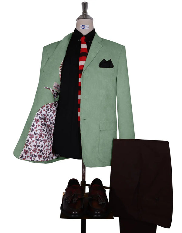 Corduroy Jacket - Mint Green Corduroy Jacket Modshopping Clothing