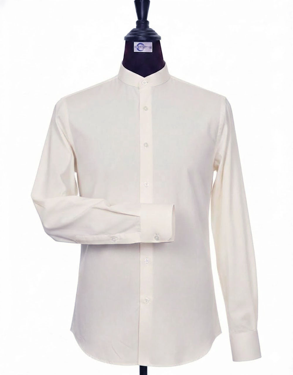 Cream Mandarin Collar Shirt