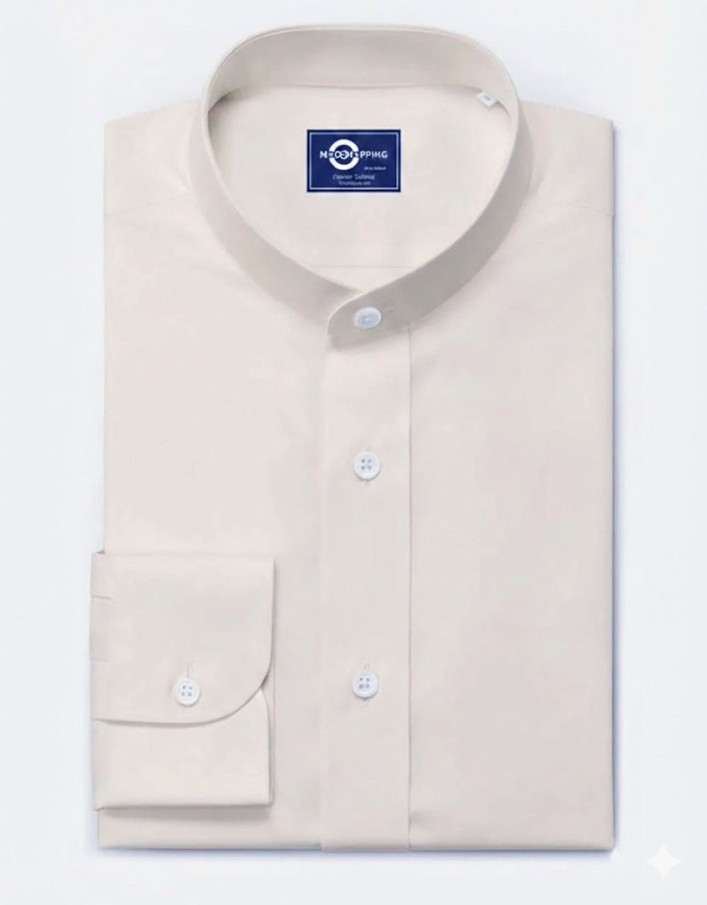 Cream Mandarin Collar Shirt