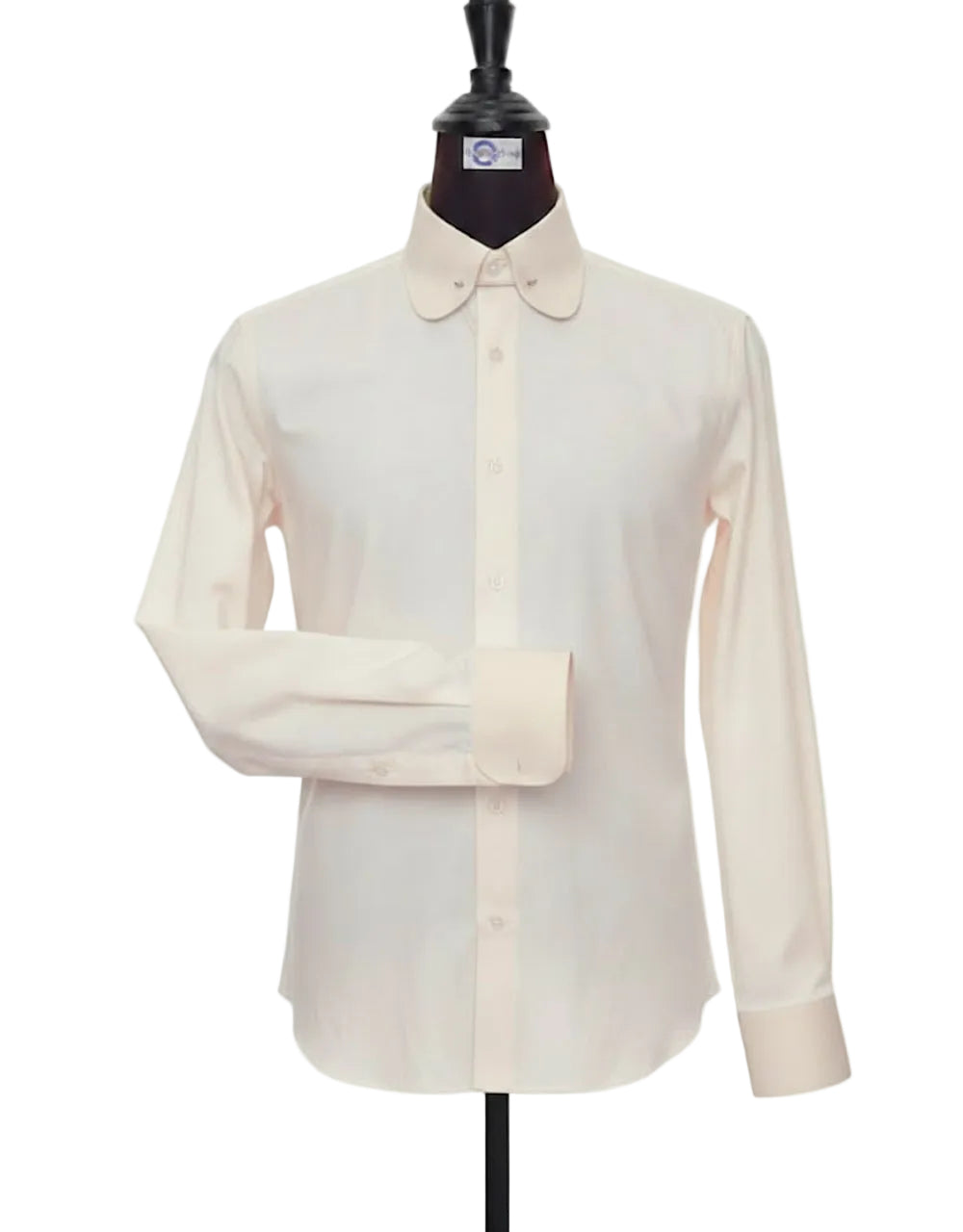 Cream Penny Pin Collar Shirt