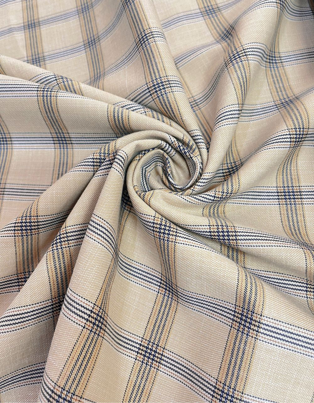Cream Small Prince of Wales Check Fabric