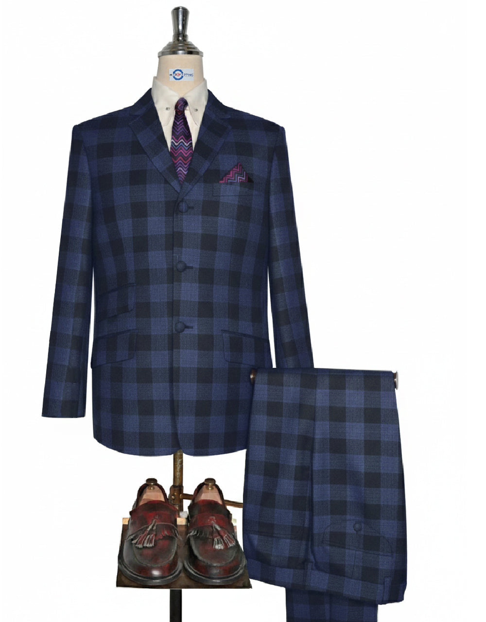 Dark NavyBlue and Navy Blue Check Suit