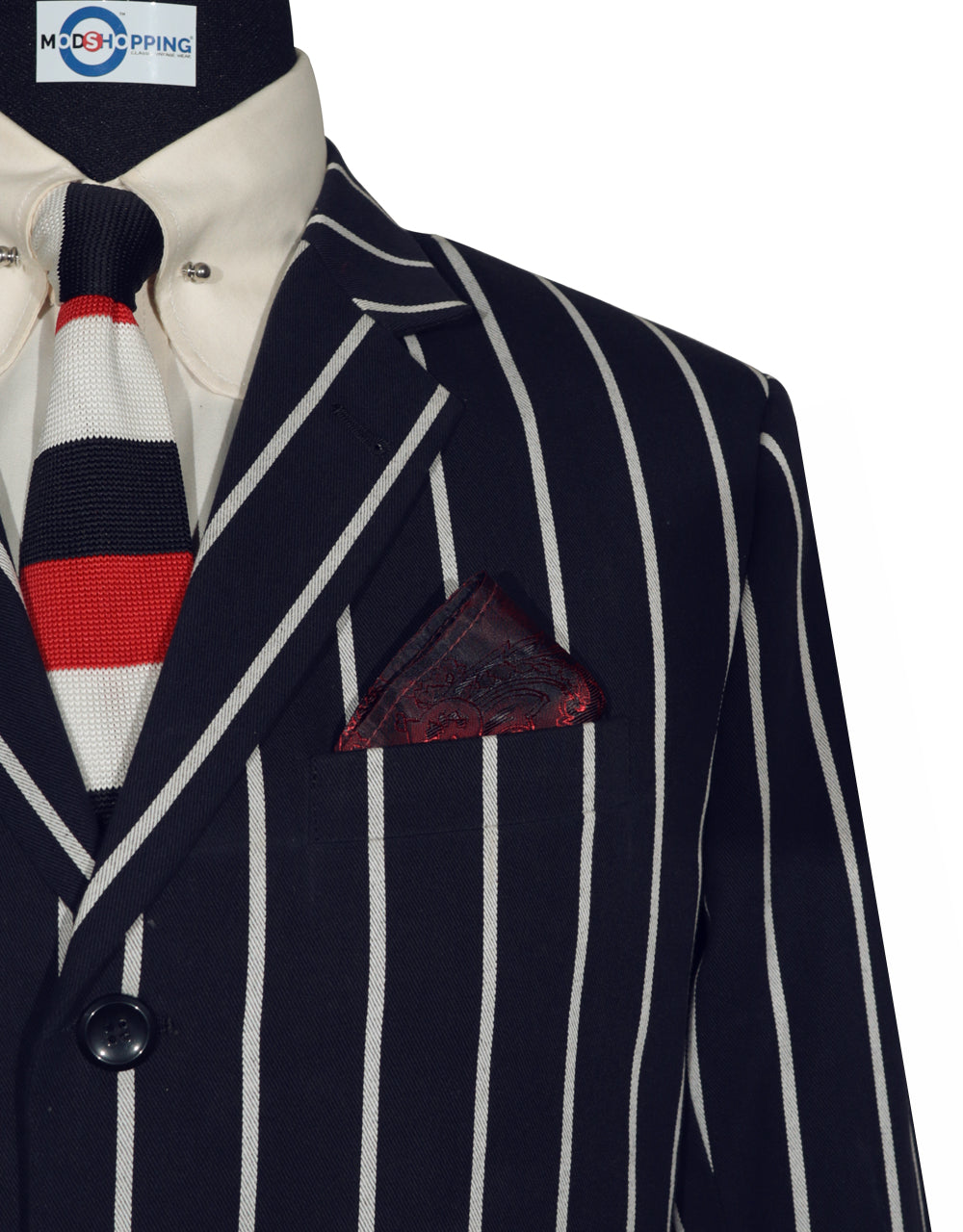 Dark Navy Blue Striped Jacket