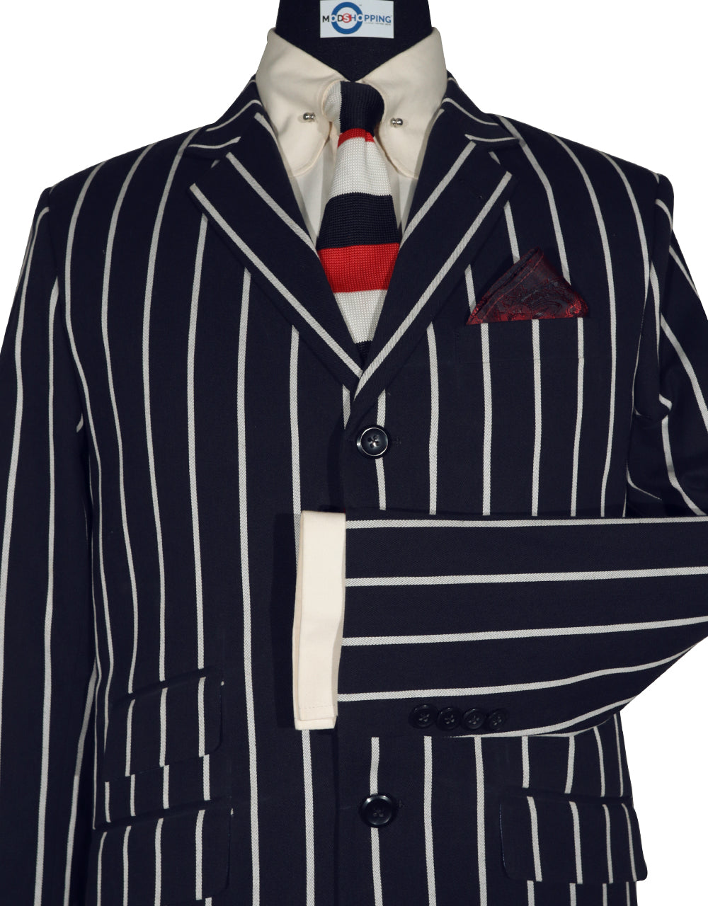 Dark Navy Blue Striped Jacket