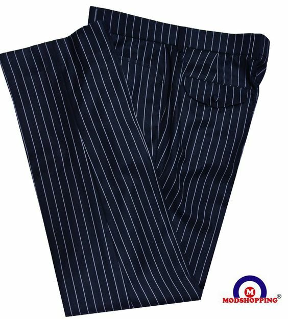 Dark Navy Blue and Grey Stripe Suit Trouser1