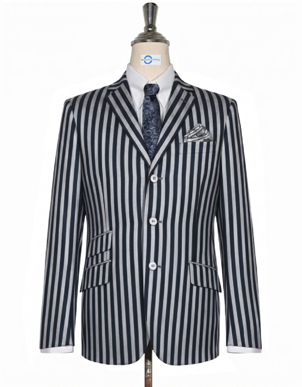 Dark Navy and White Boating Blazer 863