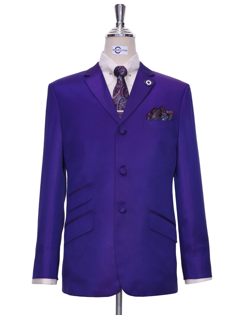 Dark Purple & Red Tailored Fit Jacket