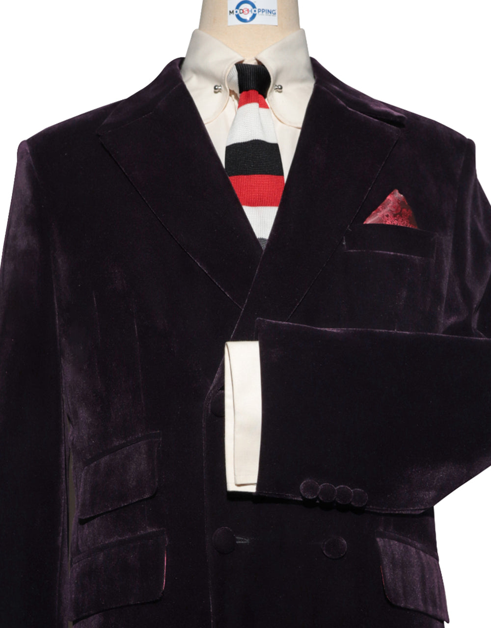 Dark Purple Velvet Double Breasted Suit