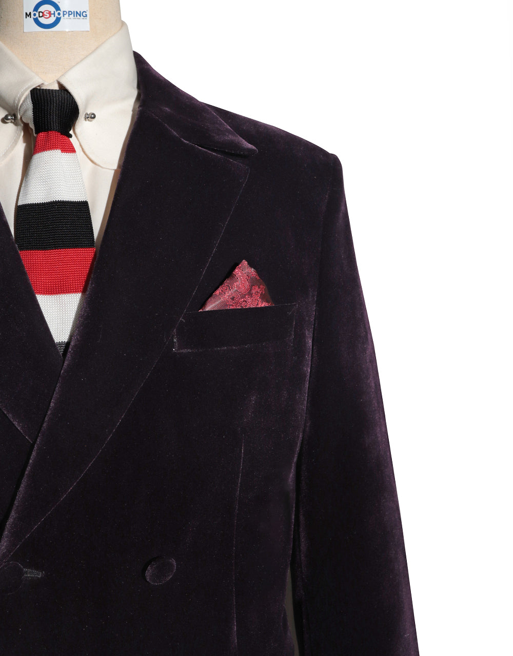 Dark Purple Velvet Double Breasted Suit
