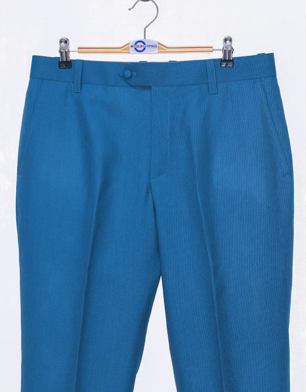 Deep Sky Blue Birdseye Suit Modshopping Clothing