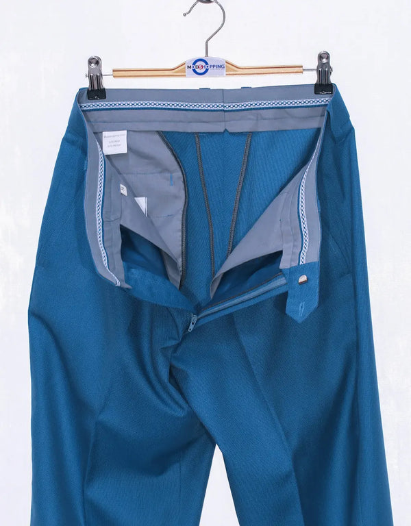 Deep Sky Blue Birdseye Suit Modshopping Clothing