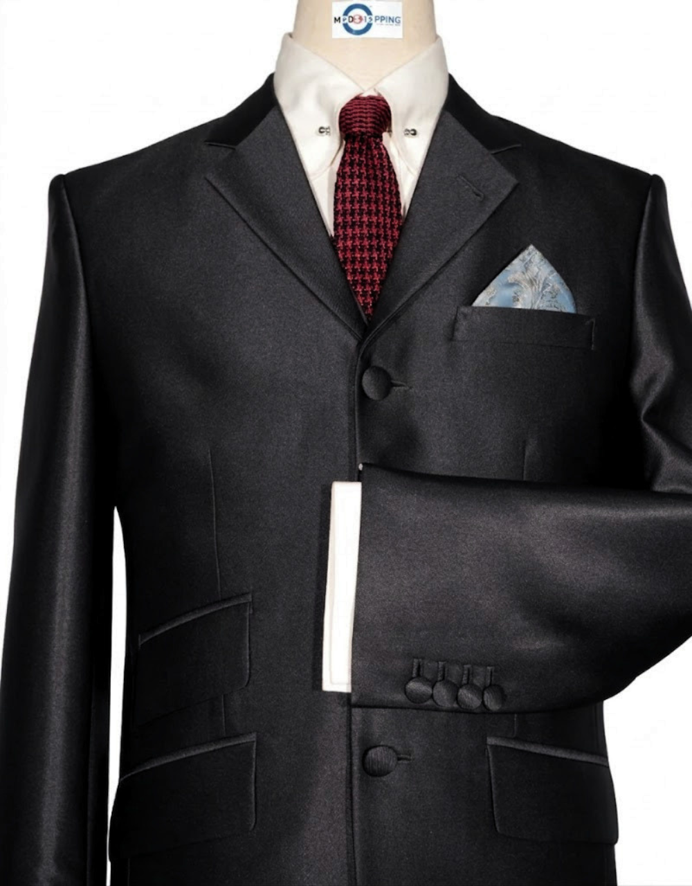 Men’s Deep Charcoal Grey Tonic Suit - 3-Button Mod Style 3-Piece Suit for Men