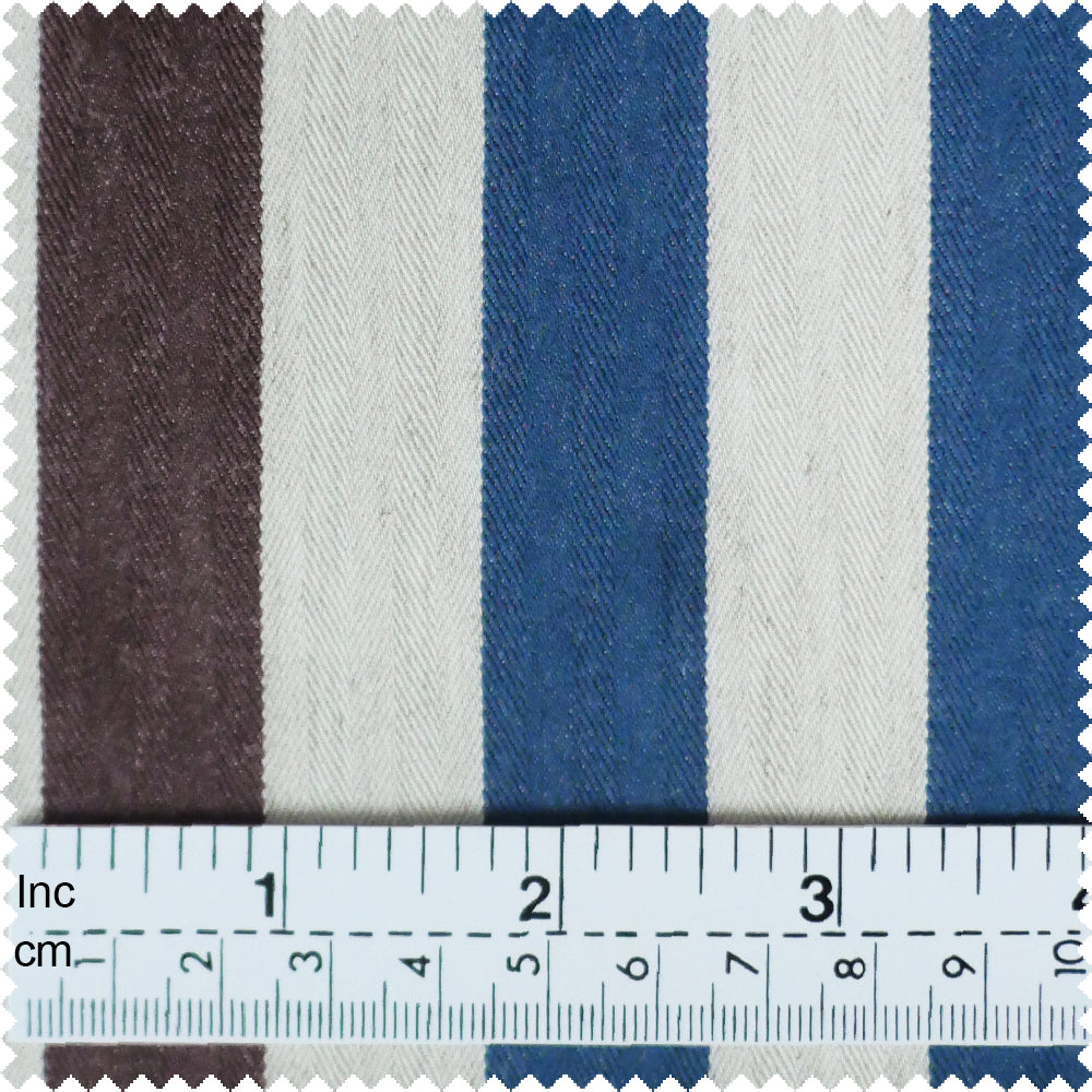 Boating Blazer - Deep Sky Blue and Brown Striped Blazer