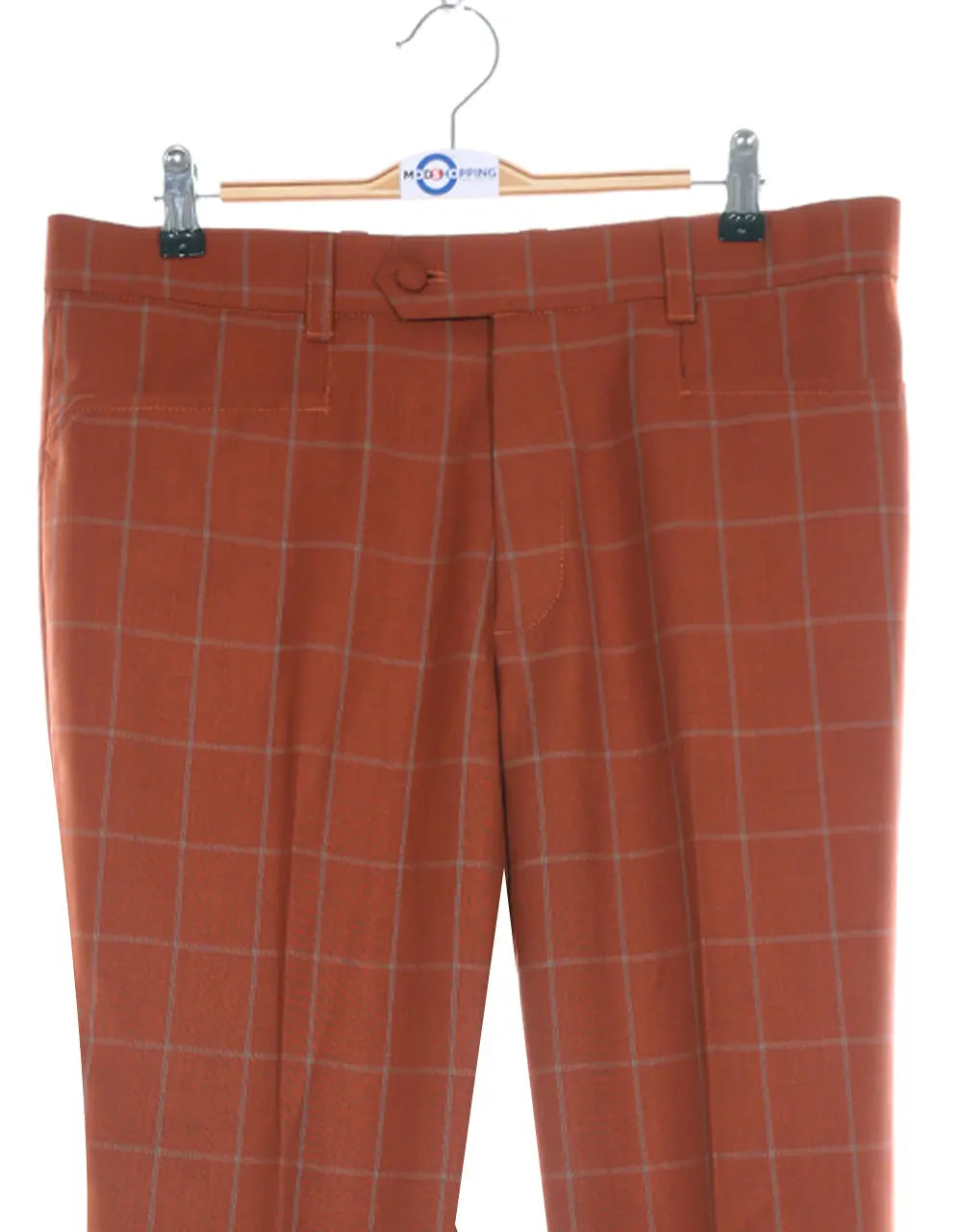 Double Breasted Suit | Orange Windowpane Suit Modshopping Clothing