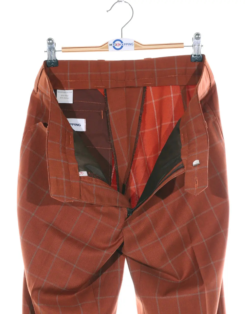 Double Breasted Suit | Orange Windowpane Suit Modshopping Clothing