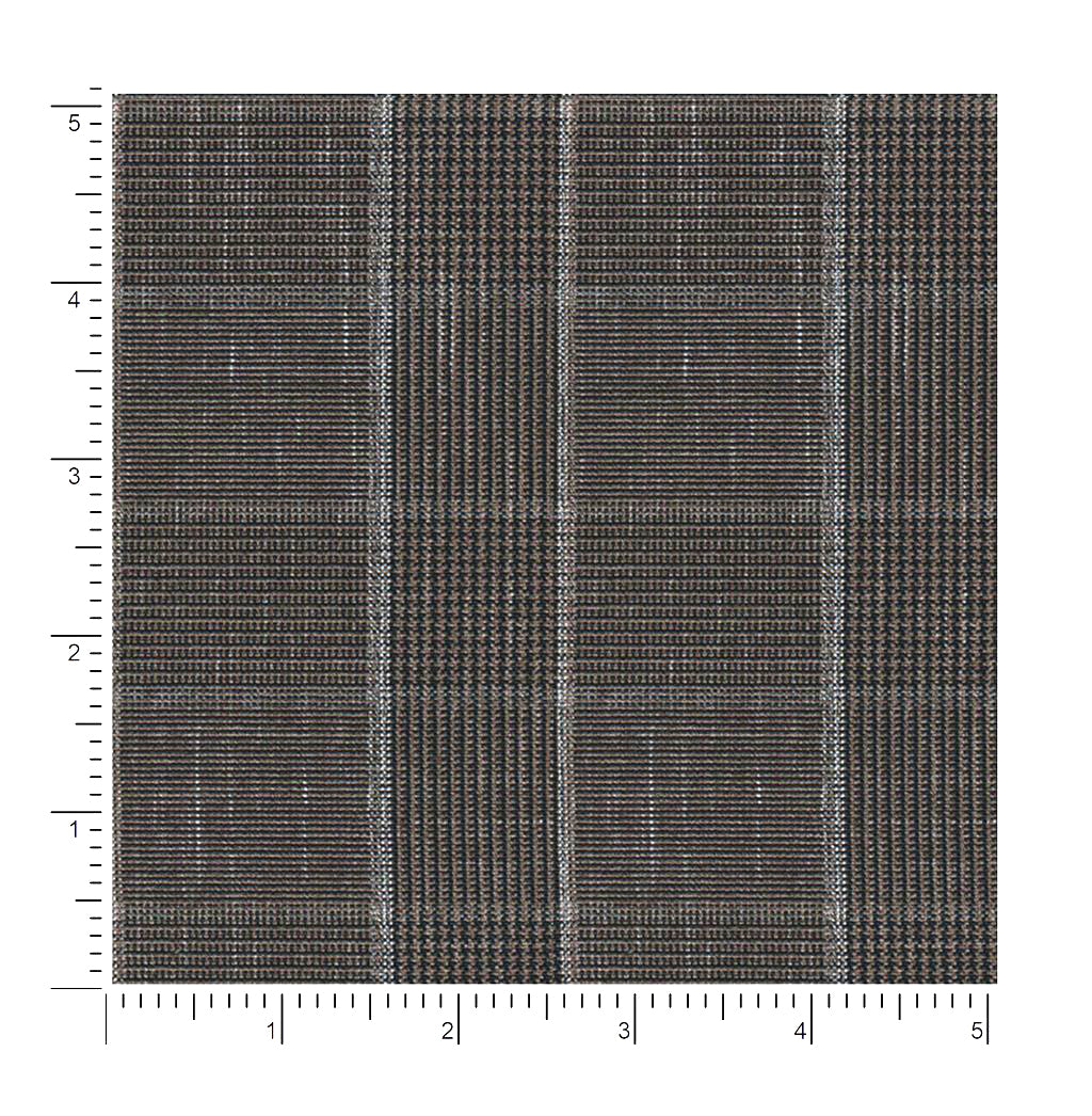 Brown Prince of Wales Double Breasted Suit Fabric